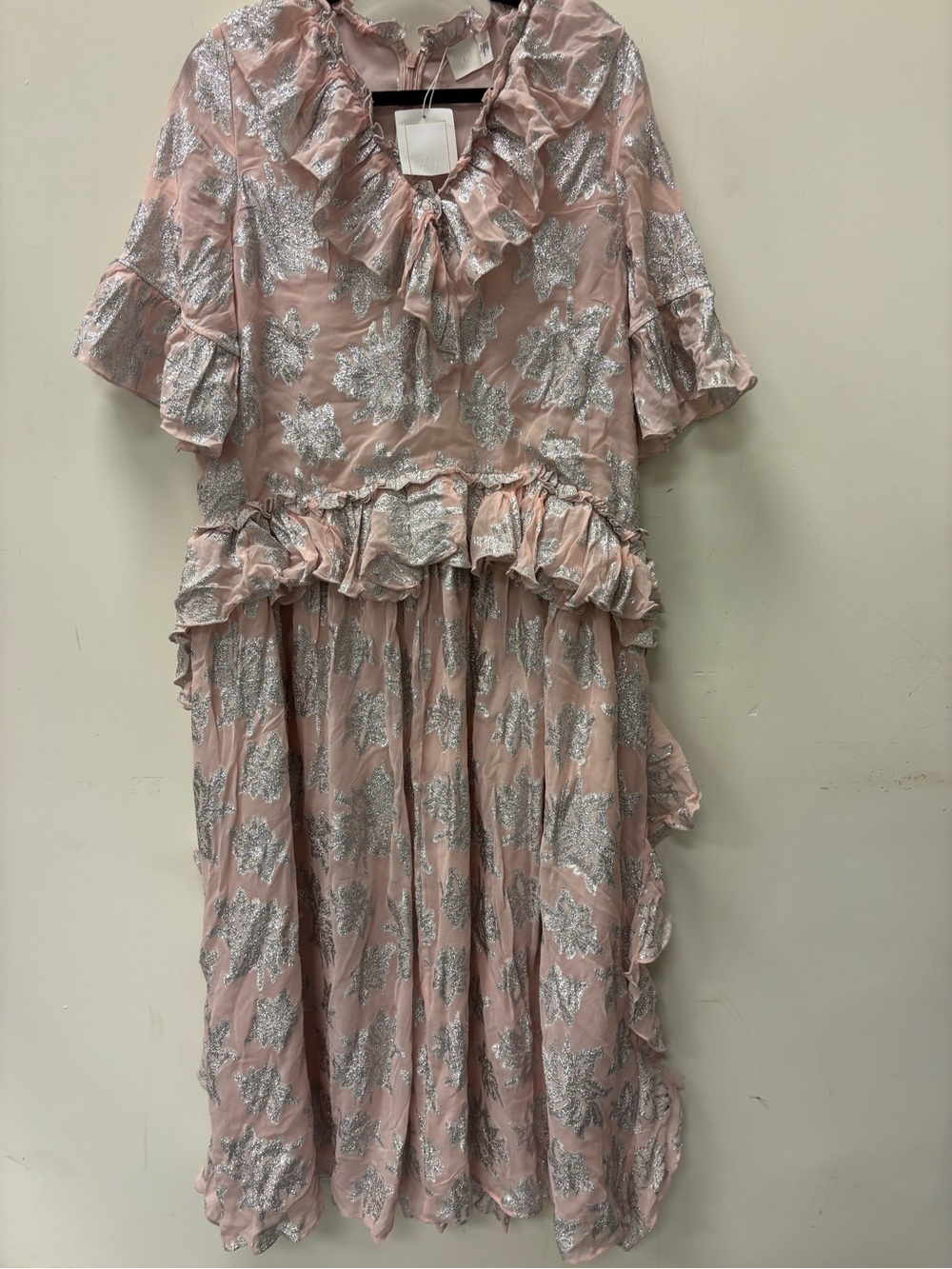 H&M Pink Dress with Silver Floral Foil